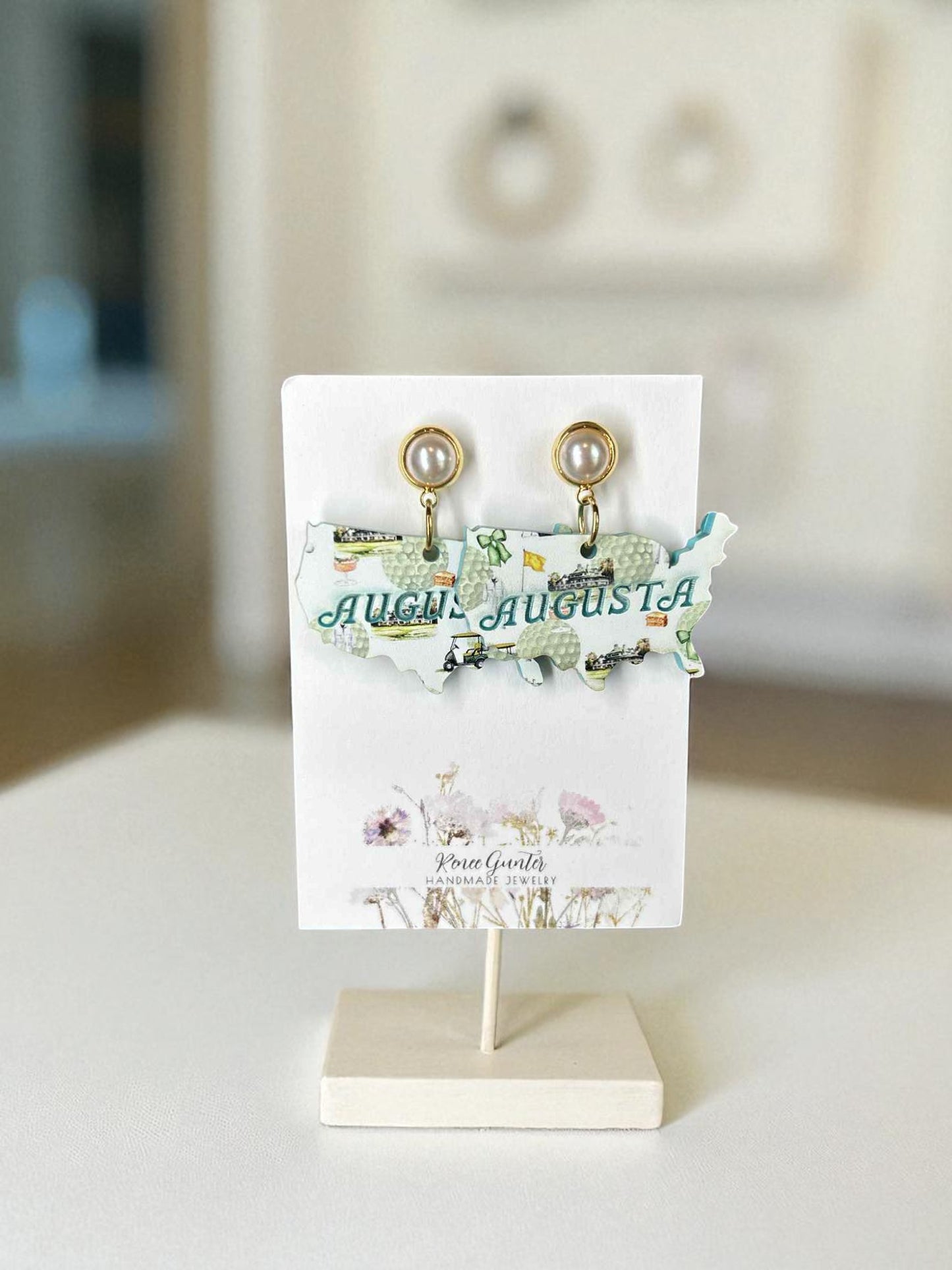 Handmade Augusta Georgia Themed Earrings