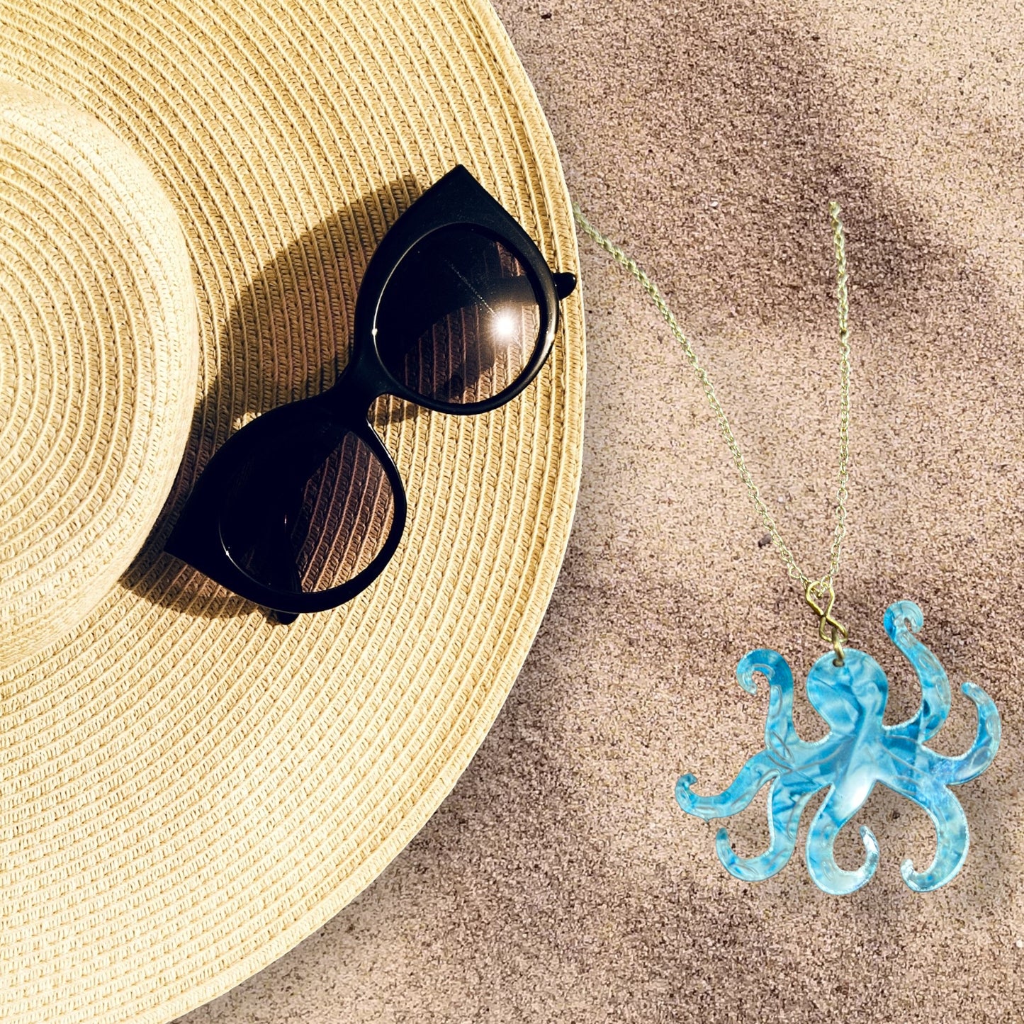Summertime Handmade one of a kind acrylic & wood earrings -