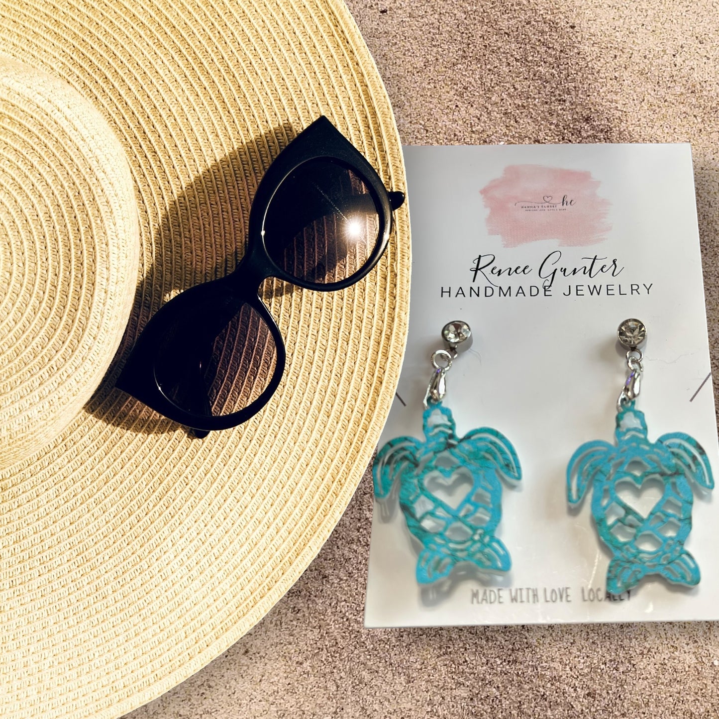 Summertime Handmade one of a kind acrylic & wood earrings -
