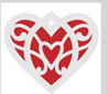 Handmade - Two layer wood heart ornaments