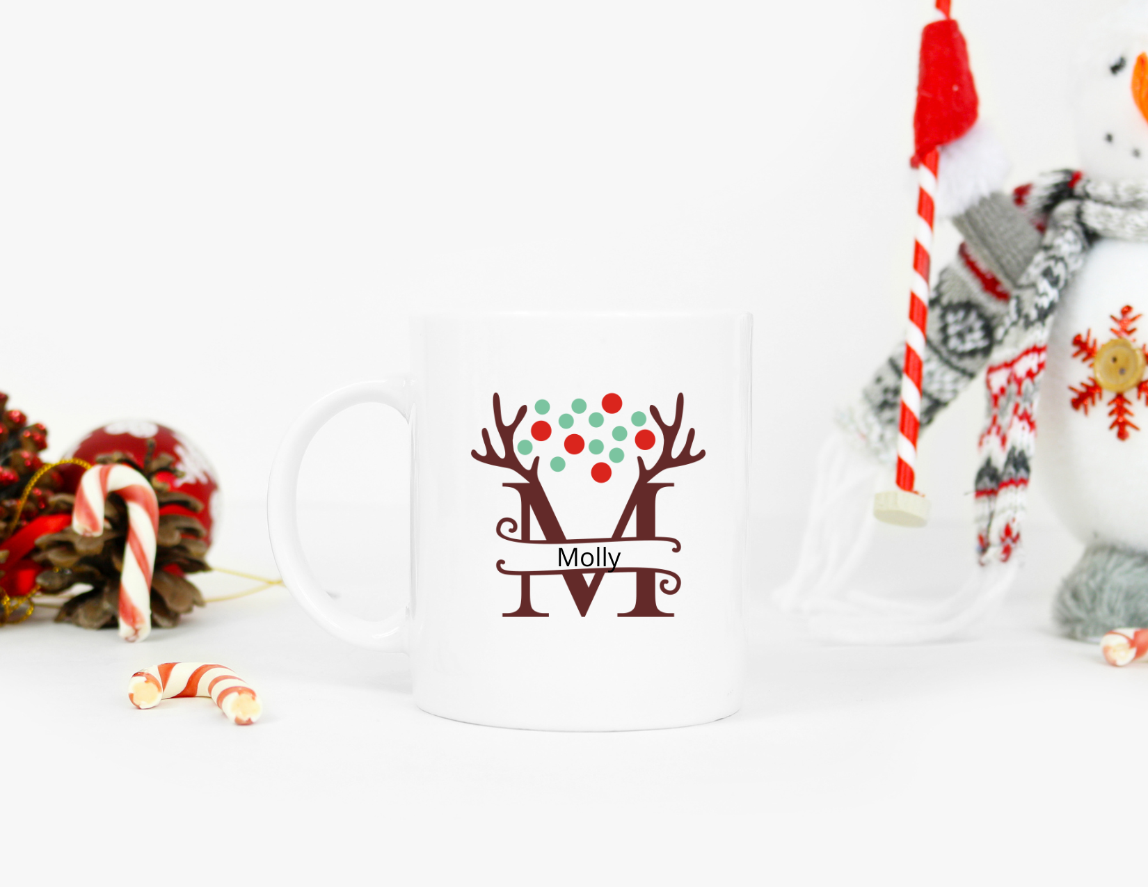 Christmas Monogram Custom Mugs