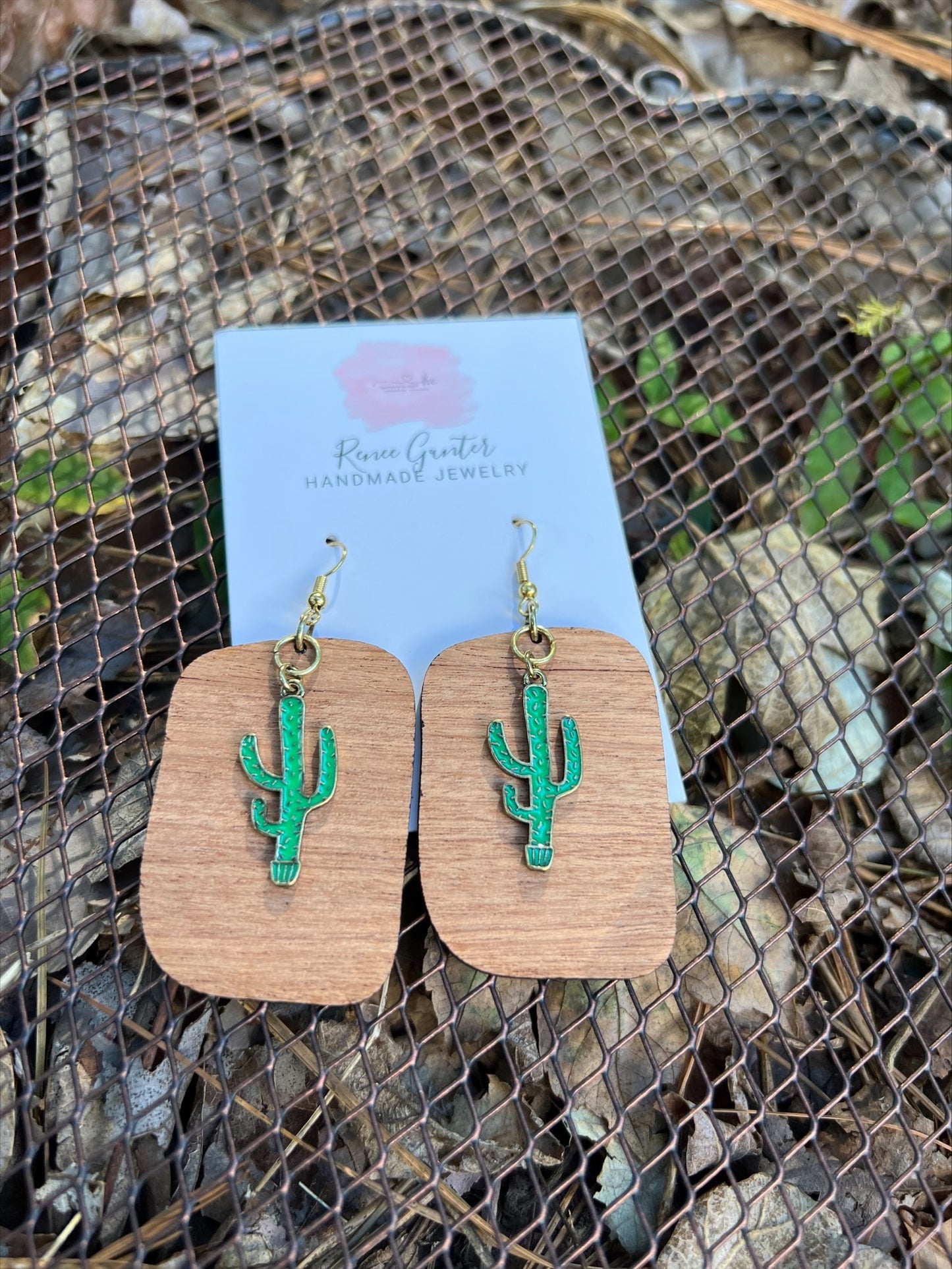Handmade Wood and Metal Cactus