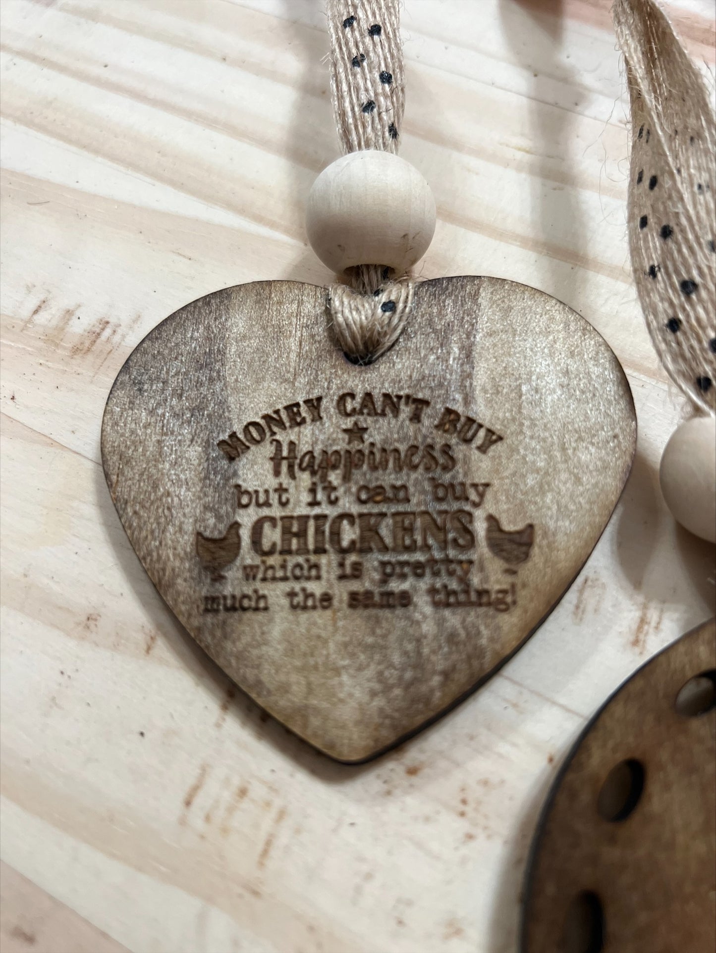 Handmade ornament - money can't buy you love