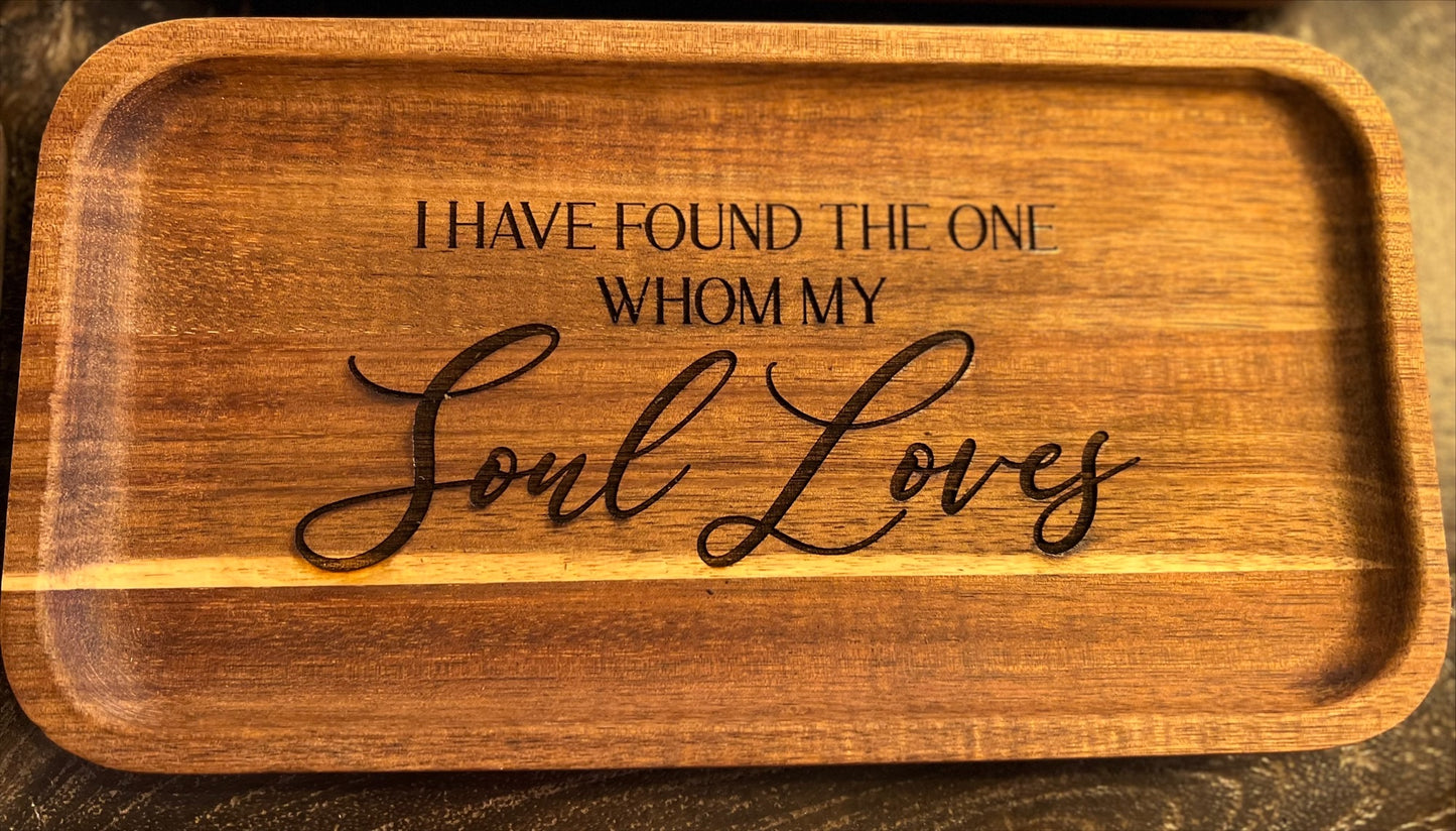 Personalized Acacia Wood tray