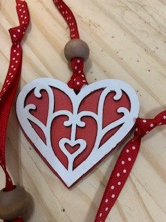 Handmade - Two layer wood heart ornaments