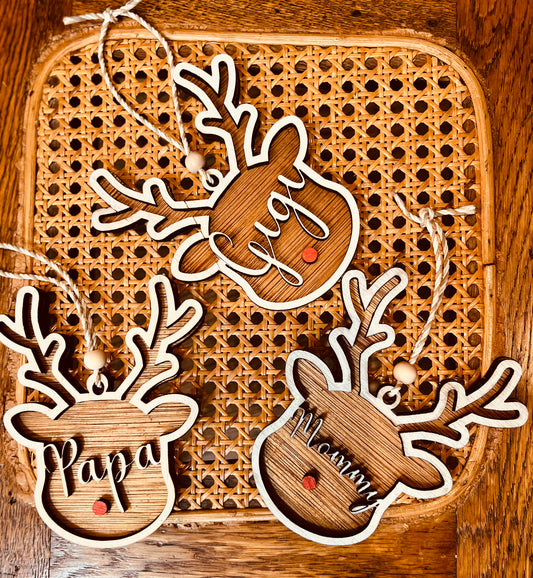 Personalized Reindeer Stocking Tag/Ornament