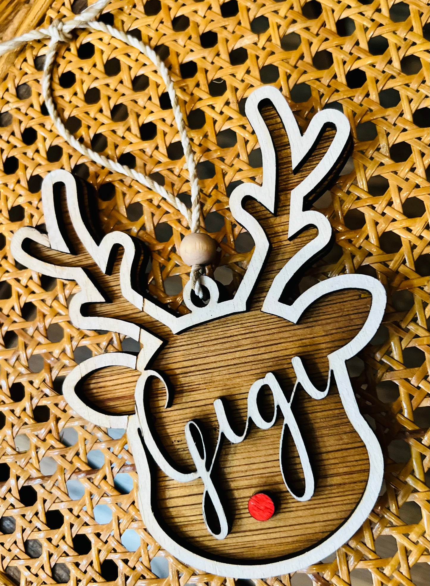 Personalized Reindeer Stocking Tag/Ornament