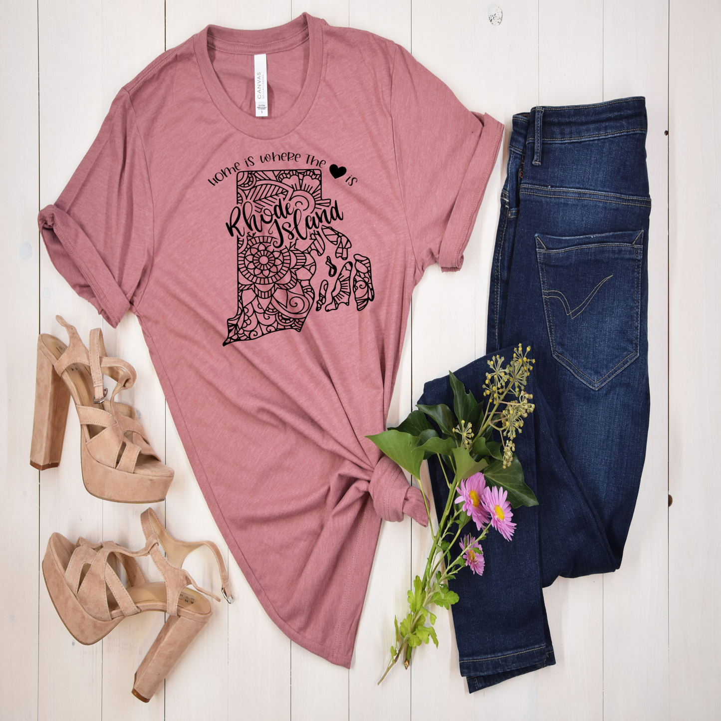 Home is where the heart is - personalized state t-shirt South Dakota - West Virginia