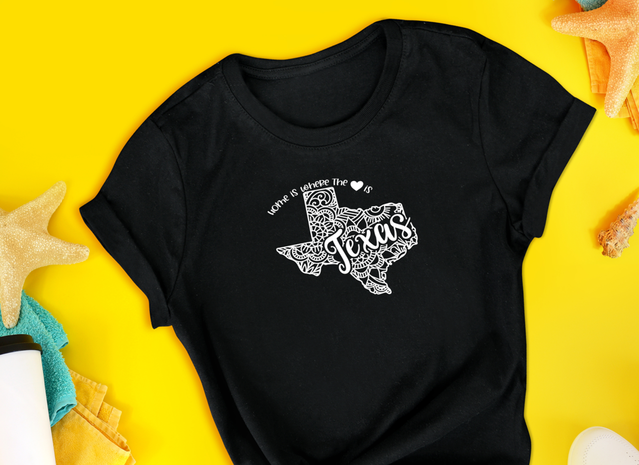 Home is where the heart is - personalized state t-shirt South Dakota - West Virginia