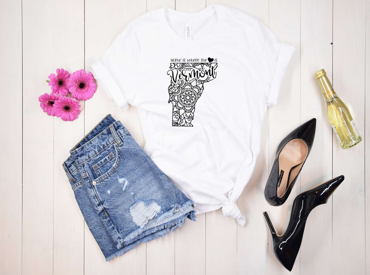 Home is where the heart is - personalized state t-shirt South Dakota - West Virginia
