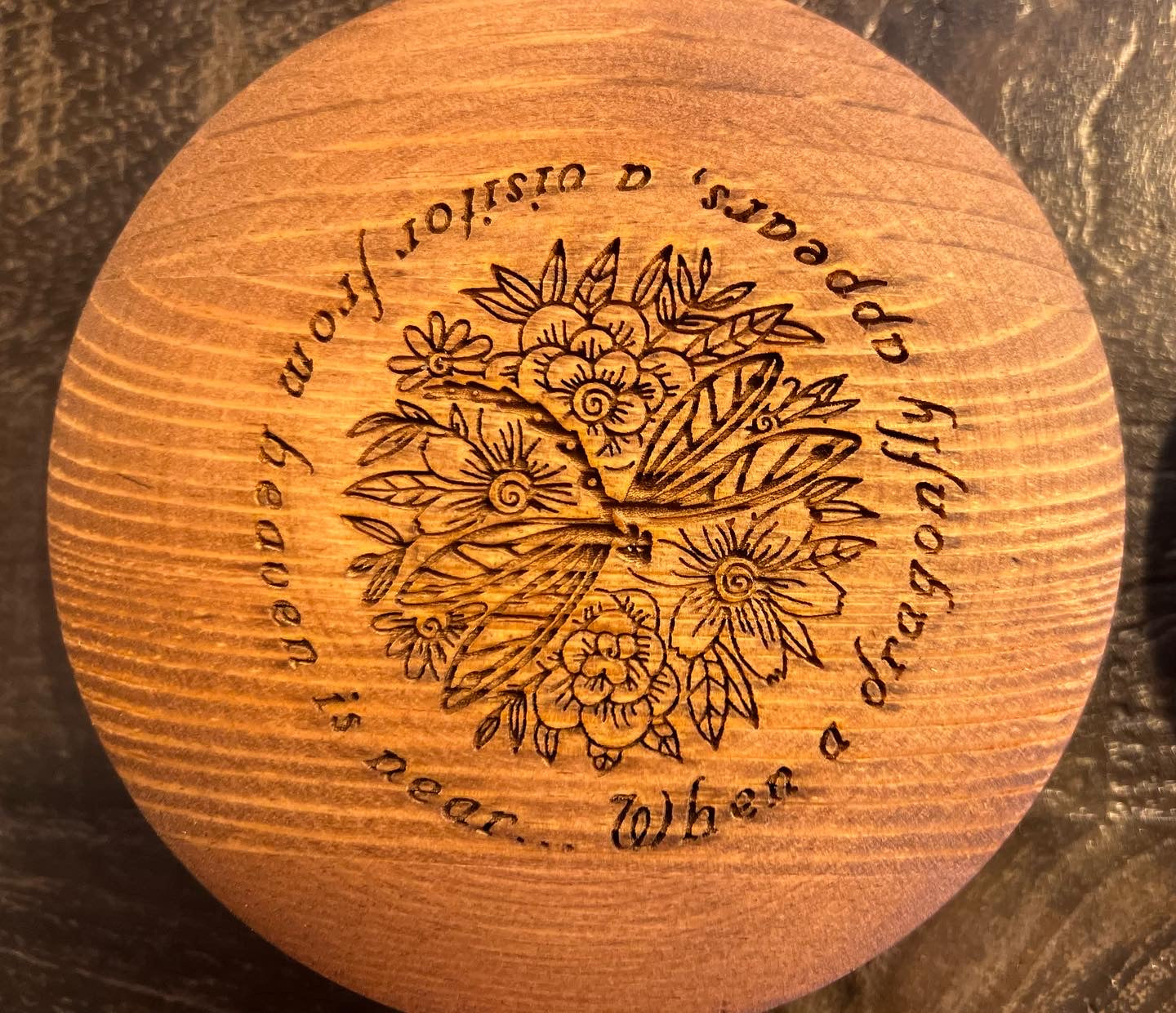 Personalized round wooden box