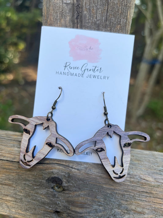 Handmade  Goat Earrings without Horns
