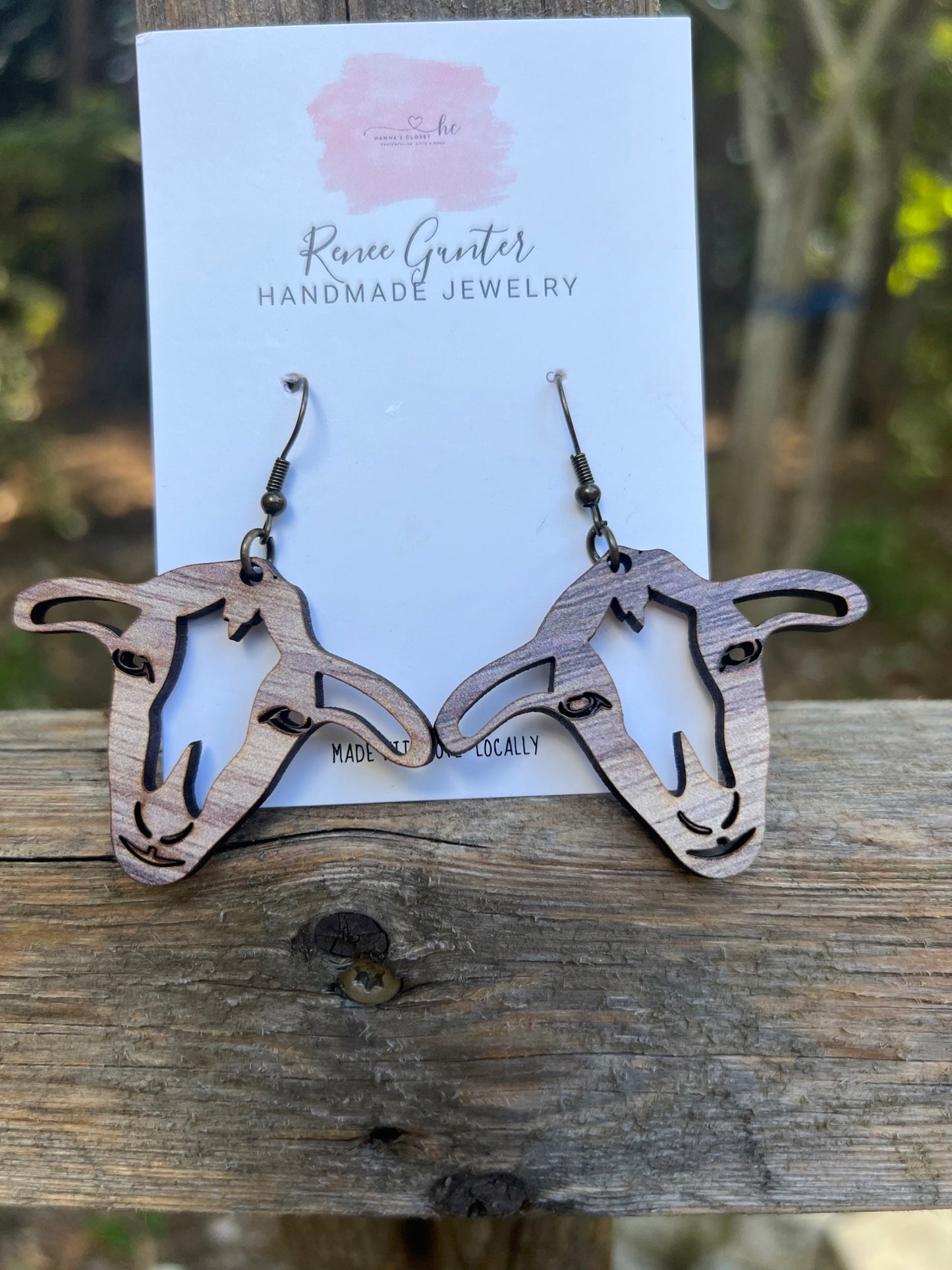 Handmade  Goat Earrings without Horns