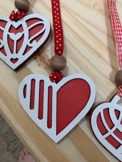Handmade - Two layer wood heart ornaments – Hannas-Closets