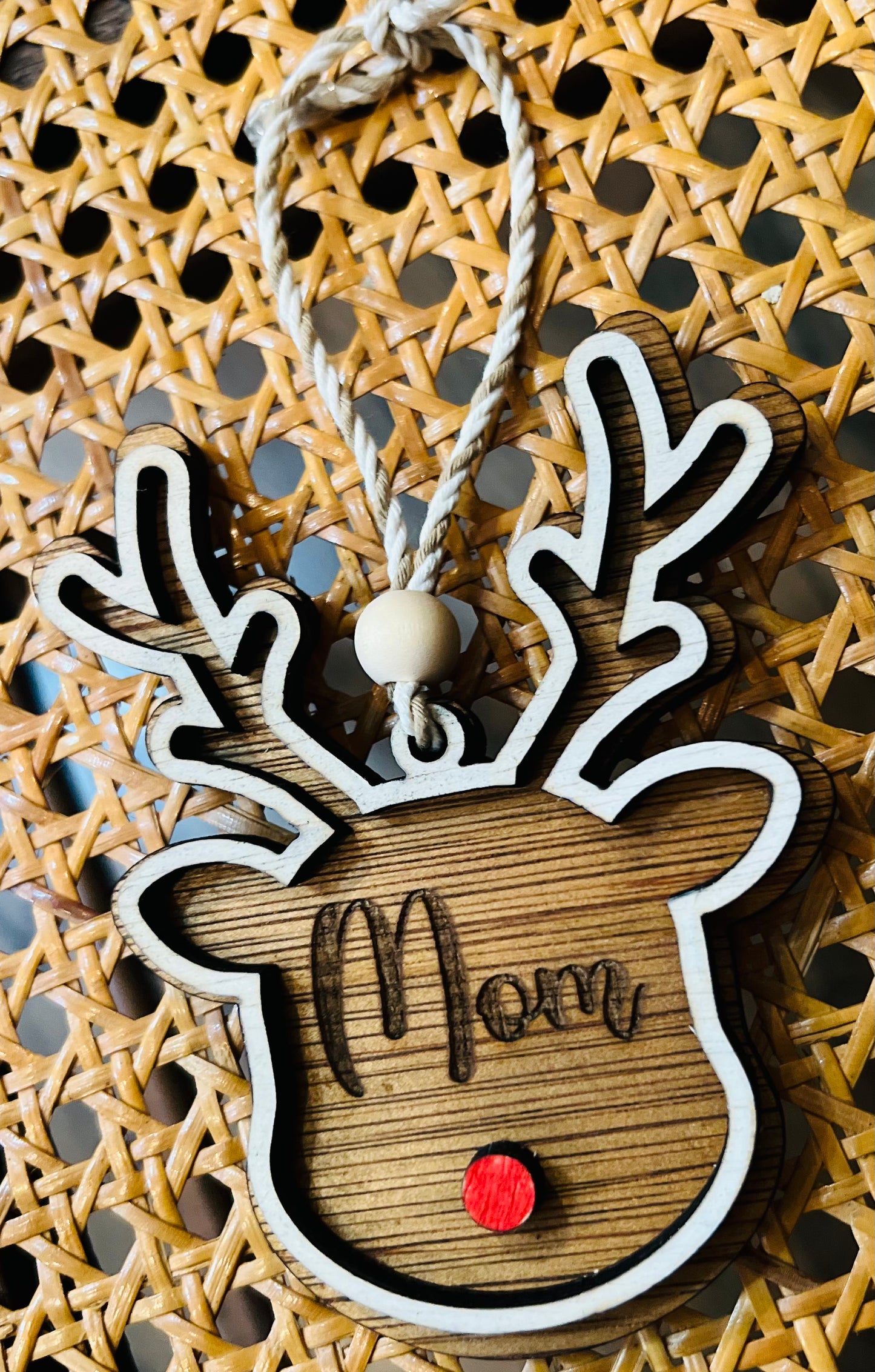 Small personalized Reindeer Stocking Tag/Ornament