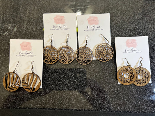 Handmade round dangle earrings